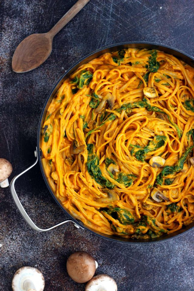 Healthy Pumpkin Recipes Dinner
 Healthy Pumpkin Pasta with Spinach and Mushrooms • Happy