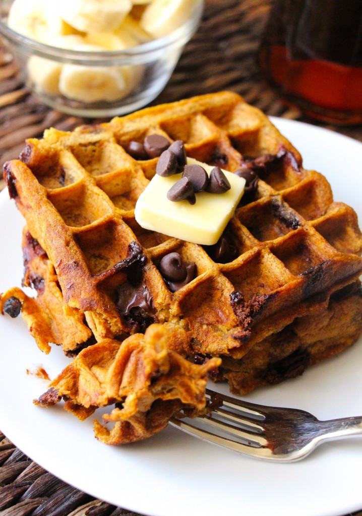 Healthy Pumpkin Waffles
 Healthy Pumpkin Chocolate Chip Waffles Layers of Happiness