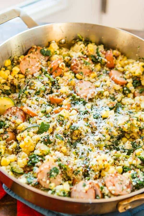 Healthy Quinoa Dinner Recipes
 Healthy Sausage Kale Quinoa Skillet Oh Sweet Basil