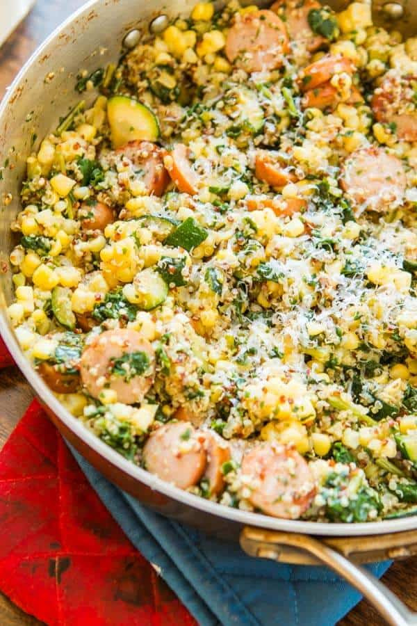 Healthy Quinoa Dinner Recipes
 Healthy Sausage Kale Quinoa Skillet Oh Sweet Basil