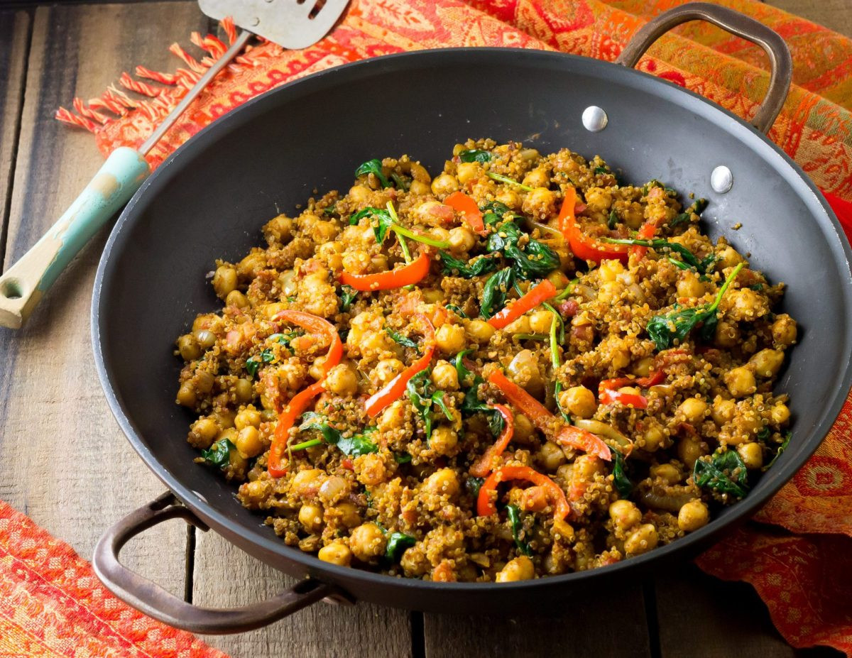 Healthy Quinoa Recipe
 Indian Quinoa and Chickpea Stir Fry