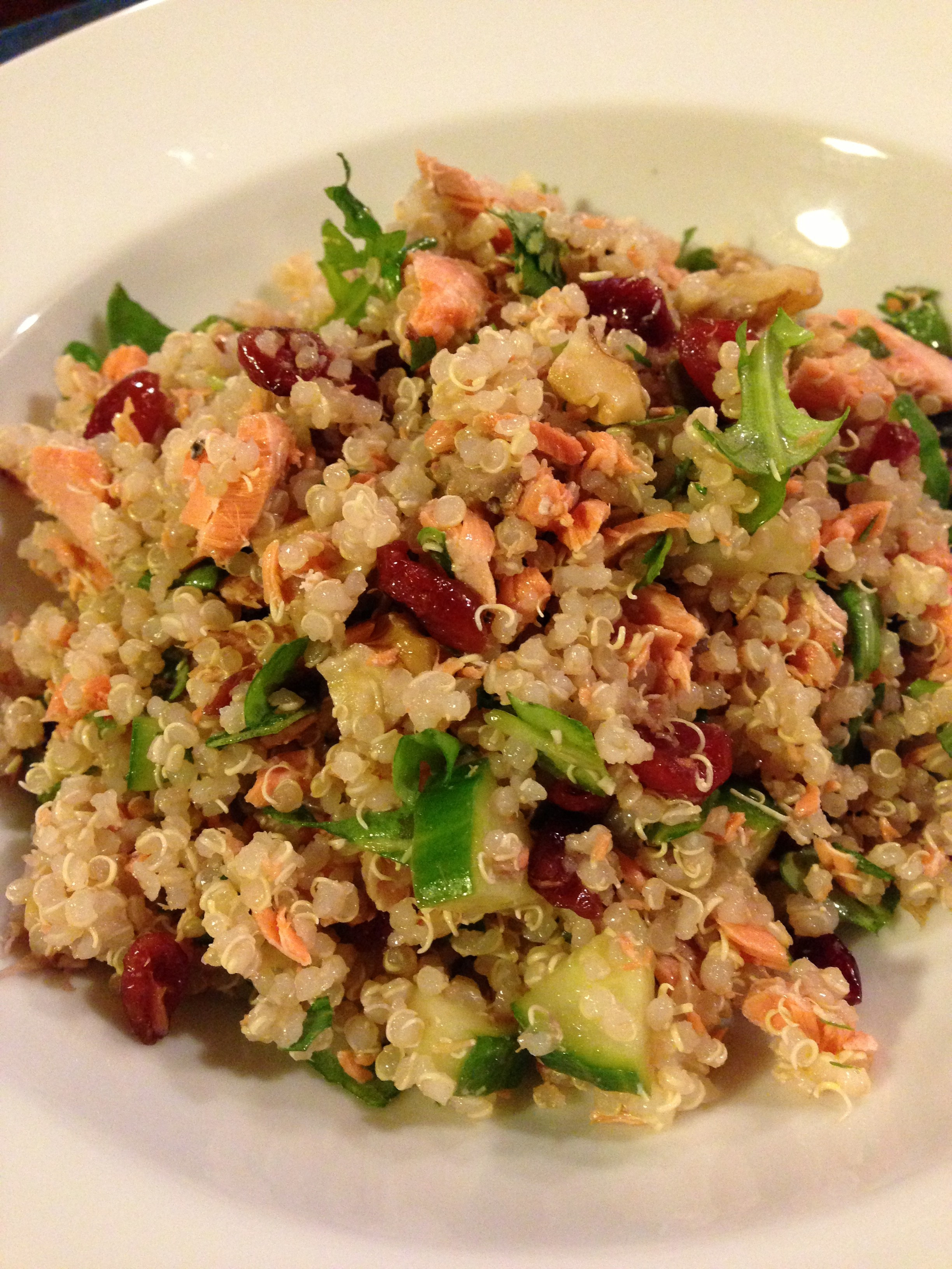 Healthy Quinoa Salad
 Healthy Quinoa Salad with Salmon Cucumber Cranberries