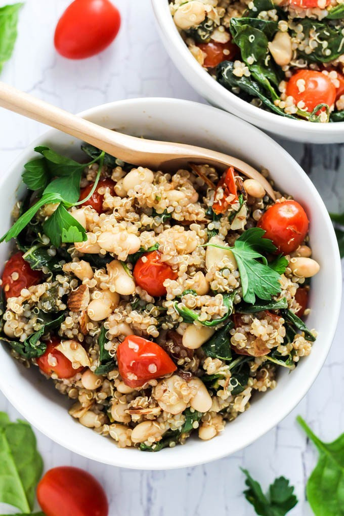 Healthy Quinoa Side Dish
 Easy Quinoa Salad with Tomatoes & Spinach