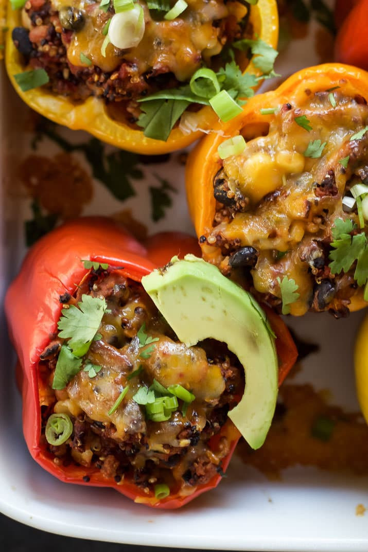 Healthy Quinoa Stuffed Peppers
 Southwestern Turkey Quinoa Stuffed Peppers