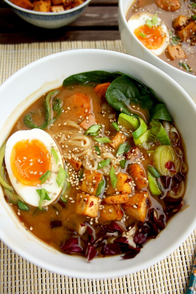 Healthy Ramen Noodles
 Healthy Ramen with Rice Noodles Tofu and Veggies • Happy