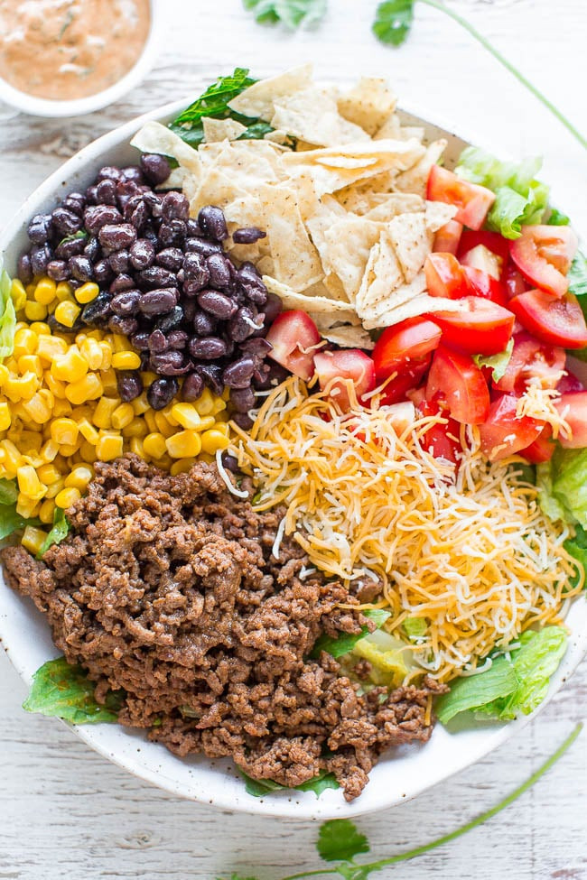 Healthy Recipes Using Ground Beef
 Loaded Beef Taco Salad