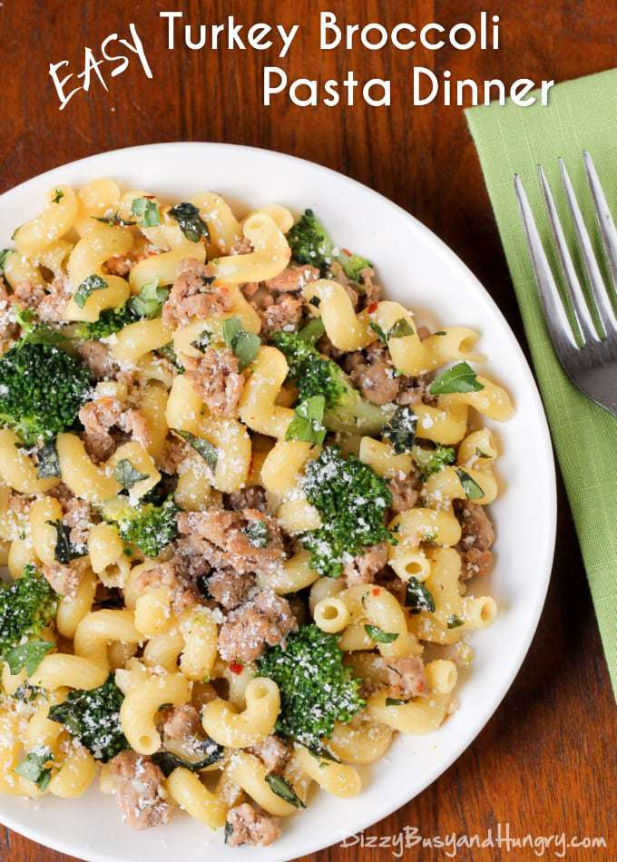 Healthy Recipes Using Ground Turkey
 Easy Turkey Broccoli Pasta Dinner