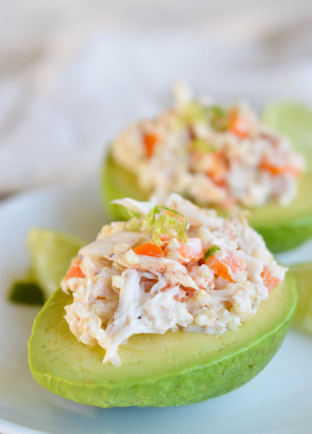 Healthy Recipes With Avocado
 Crab and Quinoa Salad Stuffed Avocados WonkyWonderful