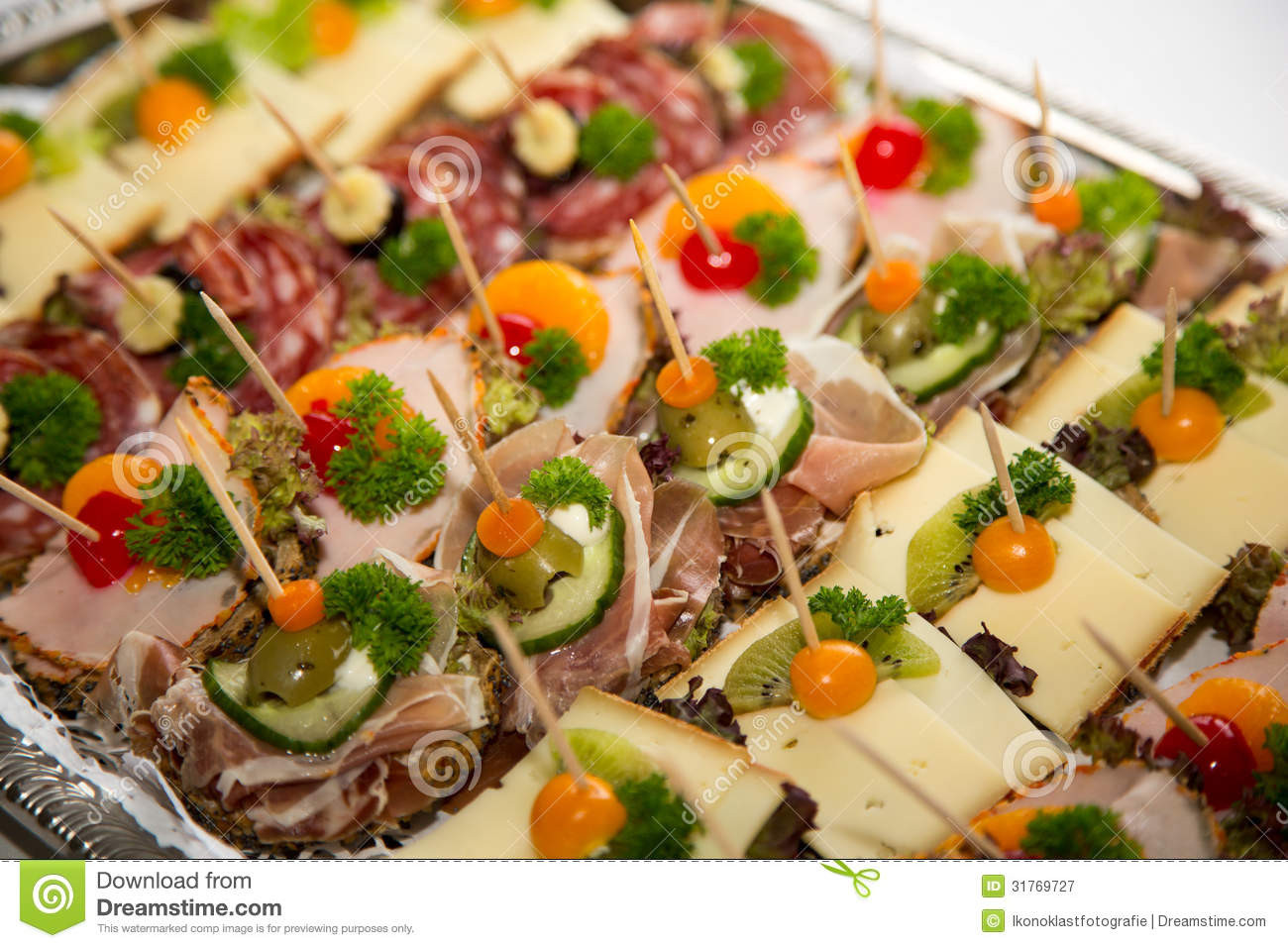 Healthy Restaurant Appetizers
 Appetizers A Plate At Buffet Royalty Free Stock