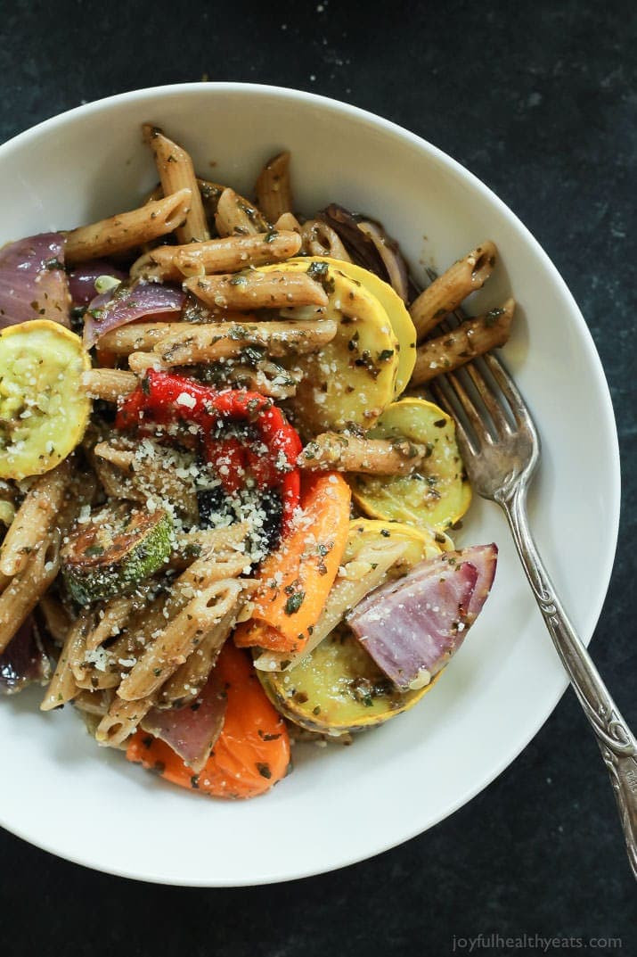 Healthy Roasted Vegetables Recipe
 Basil Pesto Pasta with Roasted Ve ables