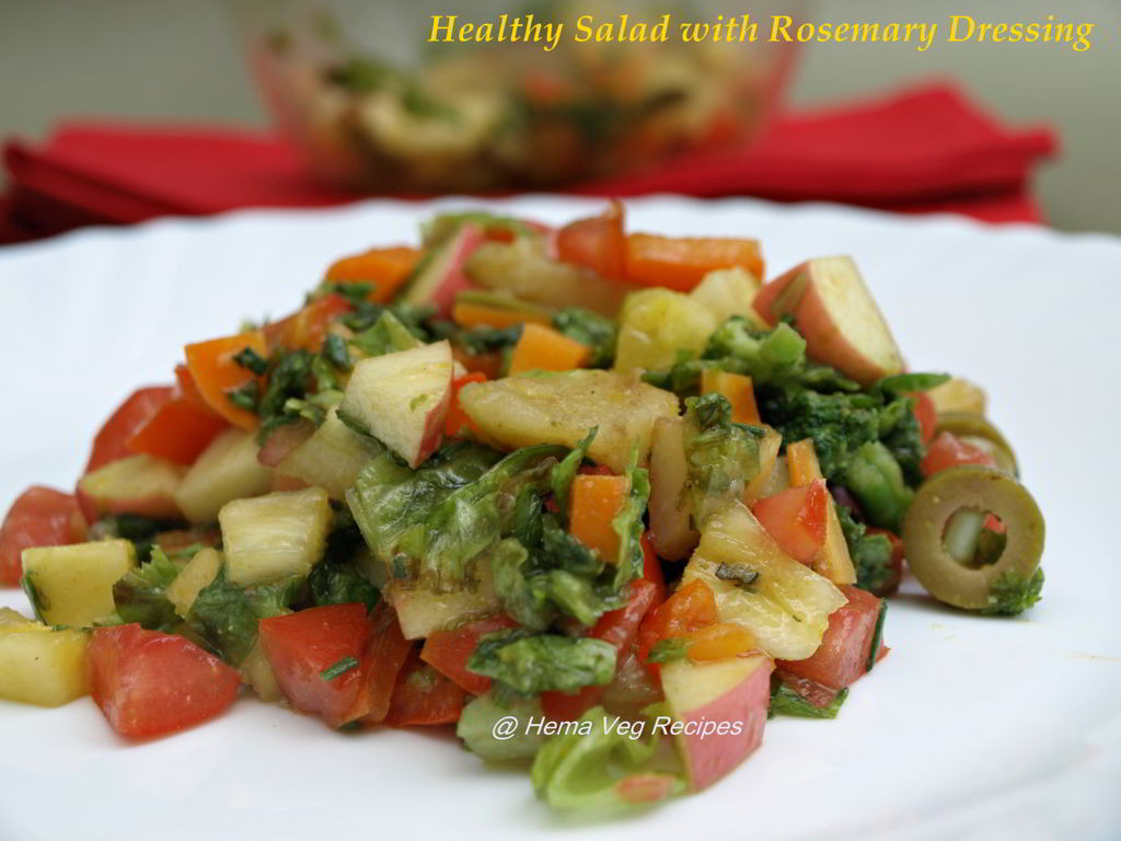 Healthy Salad Dressings
 Healthy Salad with Rosemary Dressing Ve arian Recipes