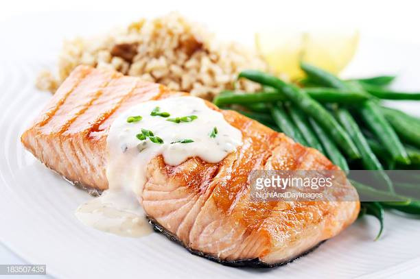 Healthy Salmon Dinner
 Salmon Seafood Stock s and