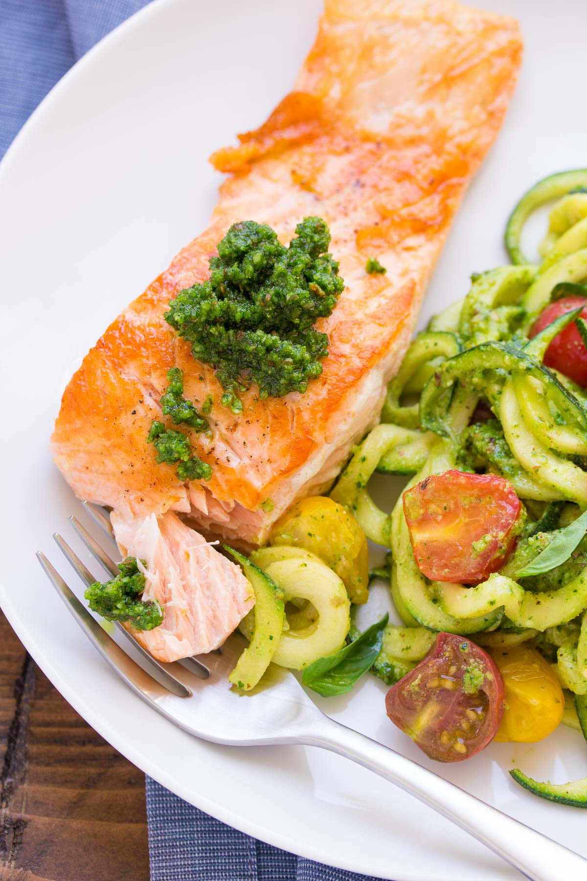 Healthy Salmon Dinner
 Kale Pesto Zucchini Noodles and Salmon Kristine s Kitchen