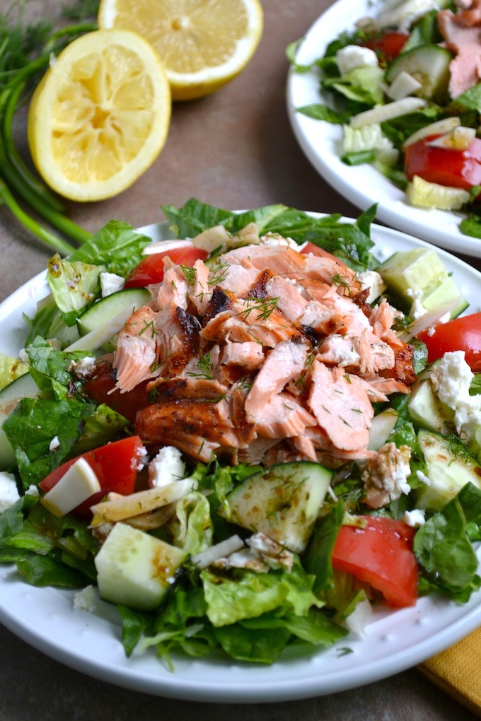 Healthy Salmon Salad
 Greek Salmon Salad Stuck Sweet