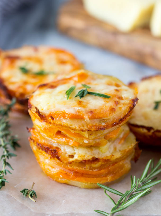Healthy Scalloped Potatoes Recipe
 Two Cheese Scalloped Potato Stacks Simple Healthy Kitchen