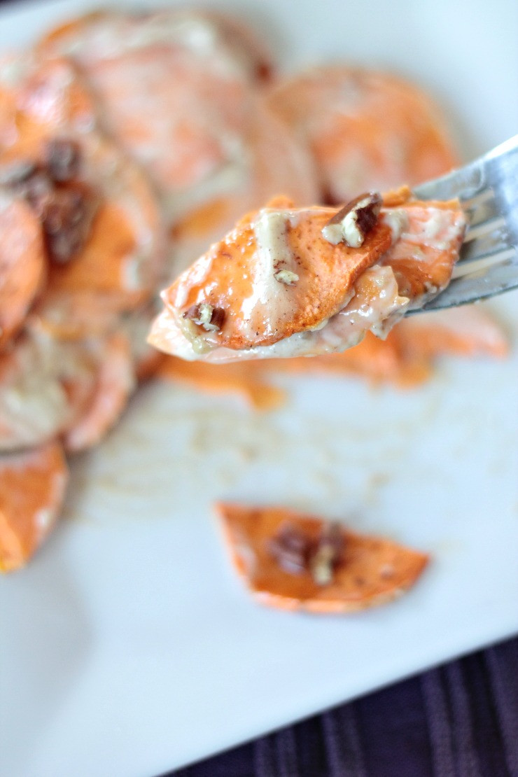 Healthy Scalloped Sweet Potatoes
 Whole30 scalloped sweet potatoes vegan paleo