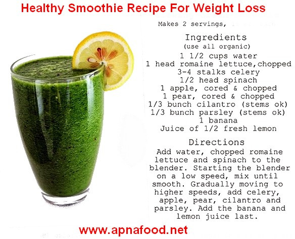 Healthy Shake Recipes For Weight Loss
 Smoothie Recipe For Weight Loss