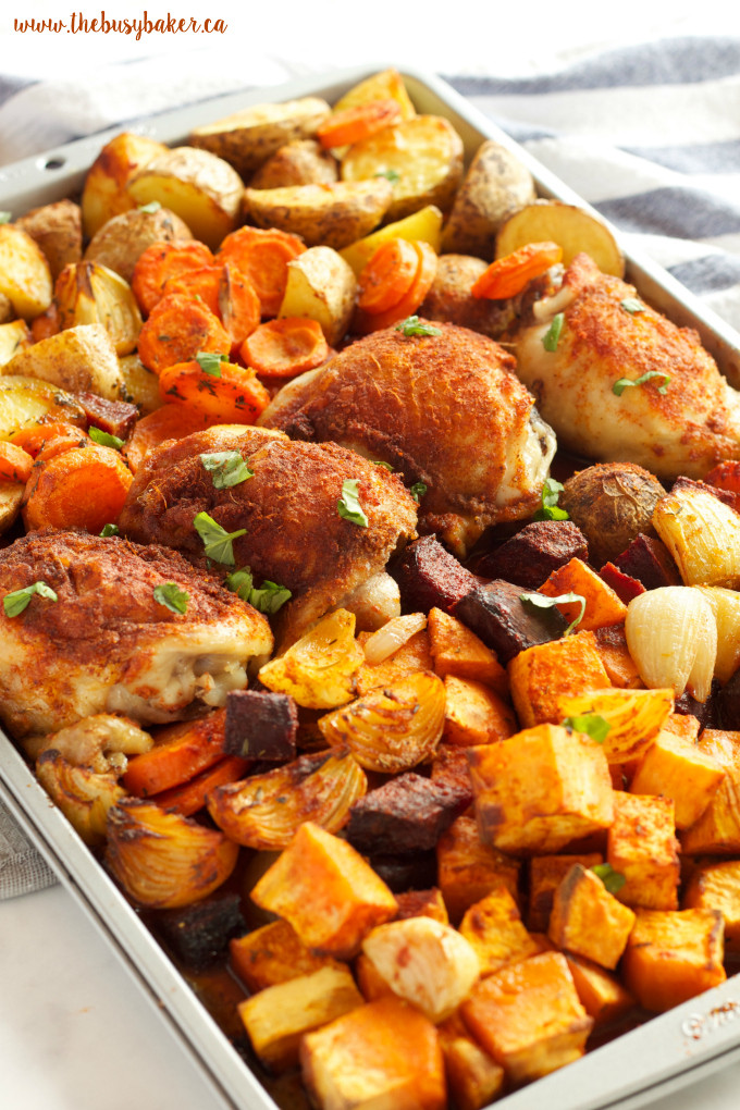 Healthy Sheet Pan Dinners
 Paprika Chicken Sheet Pan Dinner The Busy Baker