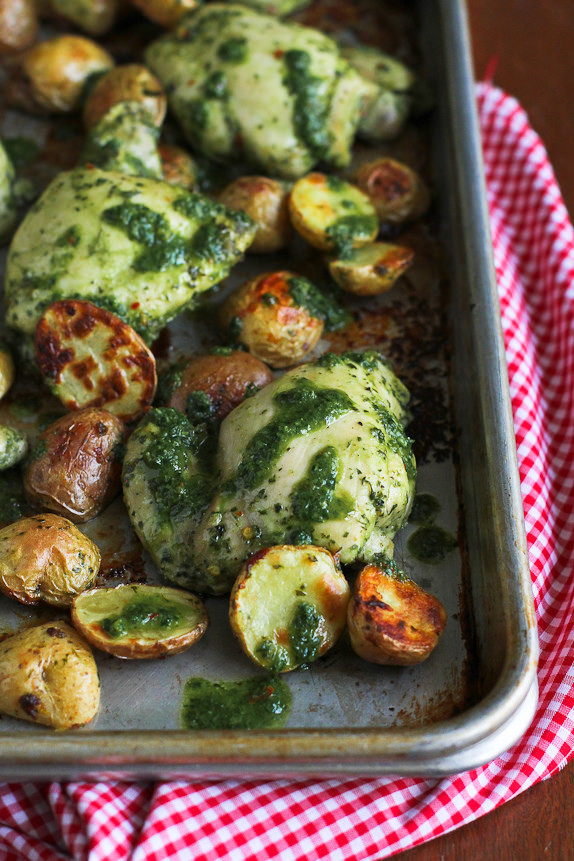 Healthy Sheet Pan Dinners
 Chimichurri Chicken & Potato Sheet Pan Meal Recipe