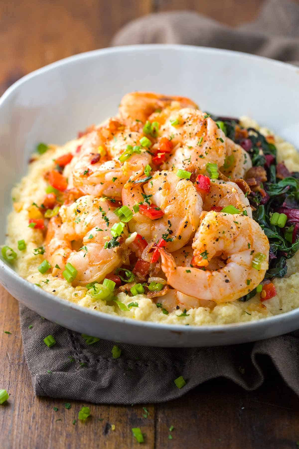 Healthy Shrimp And Grits Recipe
 Creamy Cauliflower Grits with Spicy Shrimp Recipe