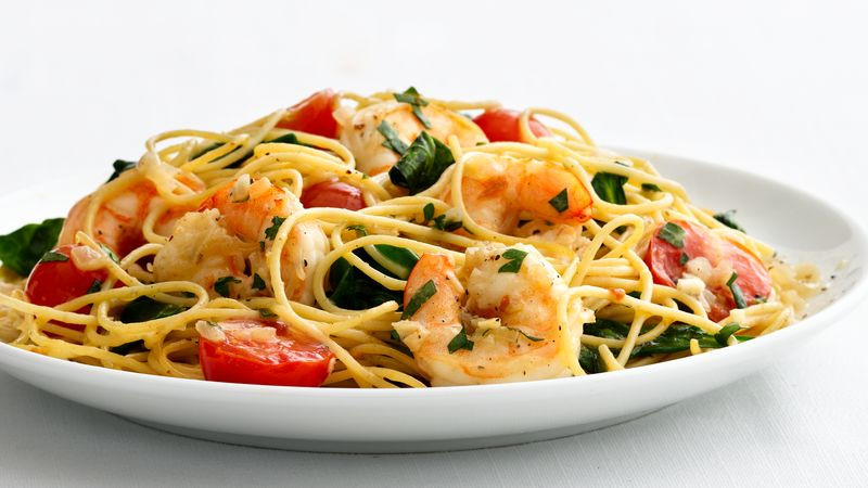 Healthy Shrimp And Pasta Recipes
 Skinny Garlic Shrimp Pasta recipe from Betty Crocker