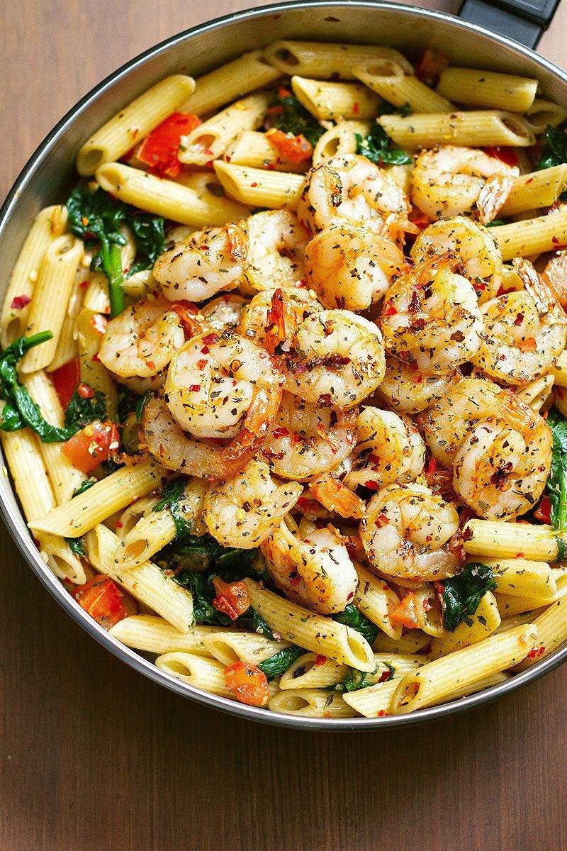 Healthy Shrimp And Pasta
 Shrimp Pasta Recipe with Tomato and Spinach — Eatwell101