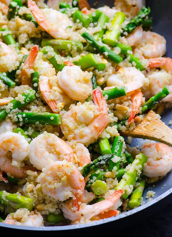 Healthy Shrimp And Quinoa Recipes
 Garlic Butter Shrimp Quinoa and Asparagus iFOODreal