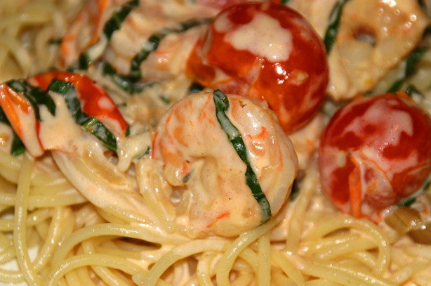 Healthy Shrimp Pasta Recipes Food Network
 Shrimp And Pasta In A Basil Cream Sauce Recipe Food