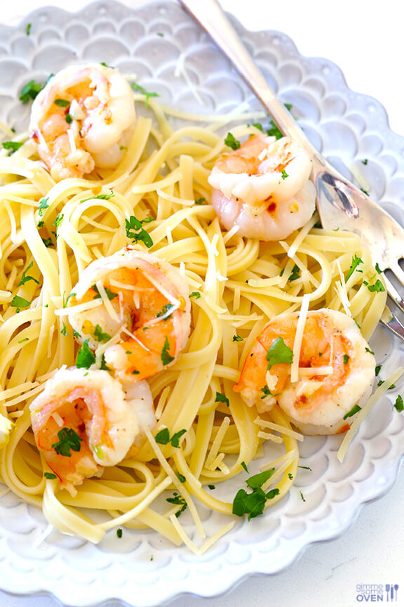 Healthy Shrimp Pasta
 15 Minute Skinny Shrimp Scampi