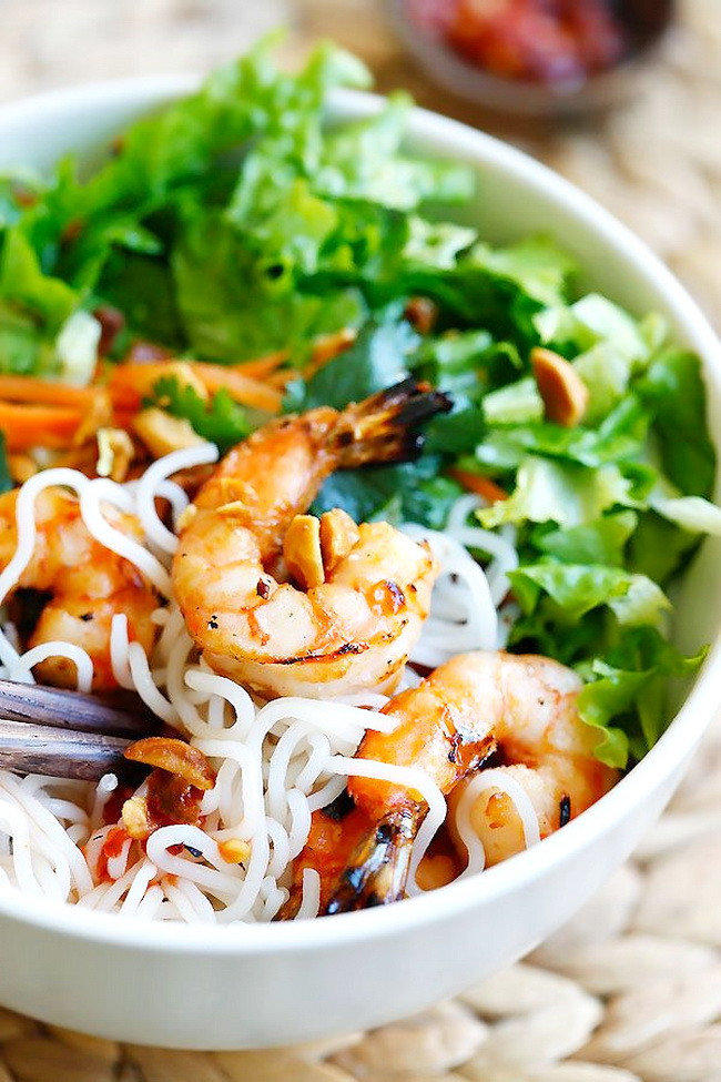 Healthy Shrimp Salad Recipes
 Vietnamese BBQ Shrimp Rice Spaghetti Salad – Healthy