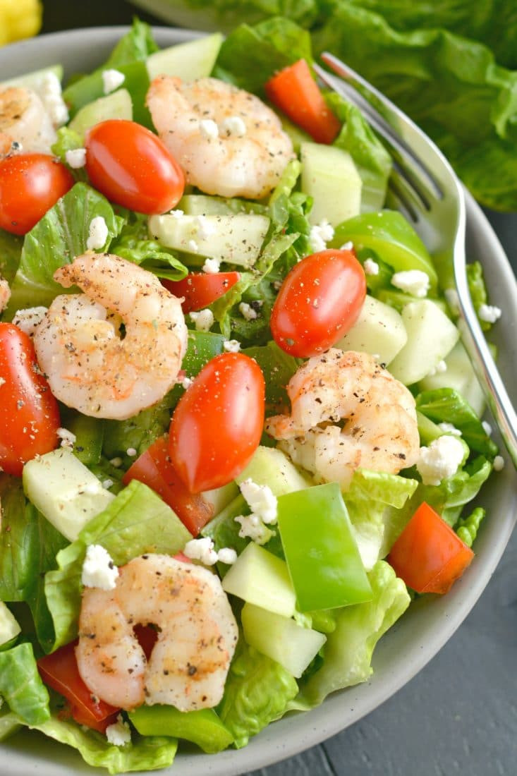 Healthy Shrimp Salad
 Greek Shrimp Salad GF Low Cal Paleo Skinny Fitalicious