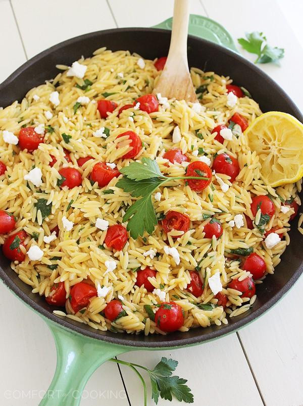 Healthy Side Dishes For Fish
 e Pan Greek Orzo with Tomatoes and Feta