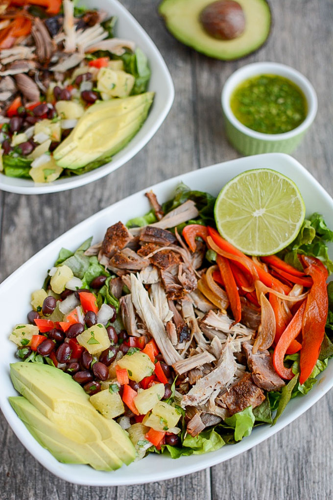 Healthy Side Dishes For Pulled Pork
 Pulled Pork Fajita Salad with Pineapple Salsa