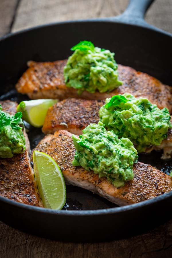 Healthy Side Dishes For Salmon
 easy skillet salmon with avocado and basil Healthy