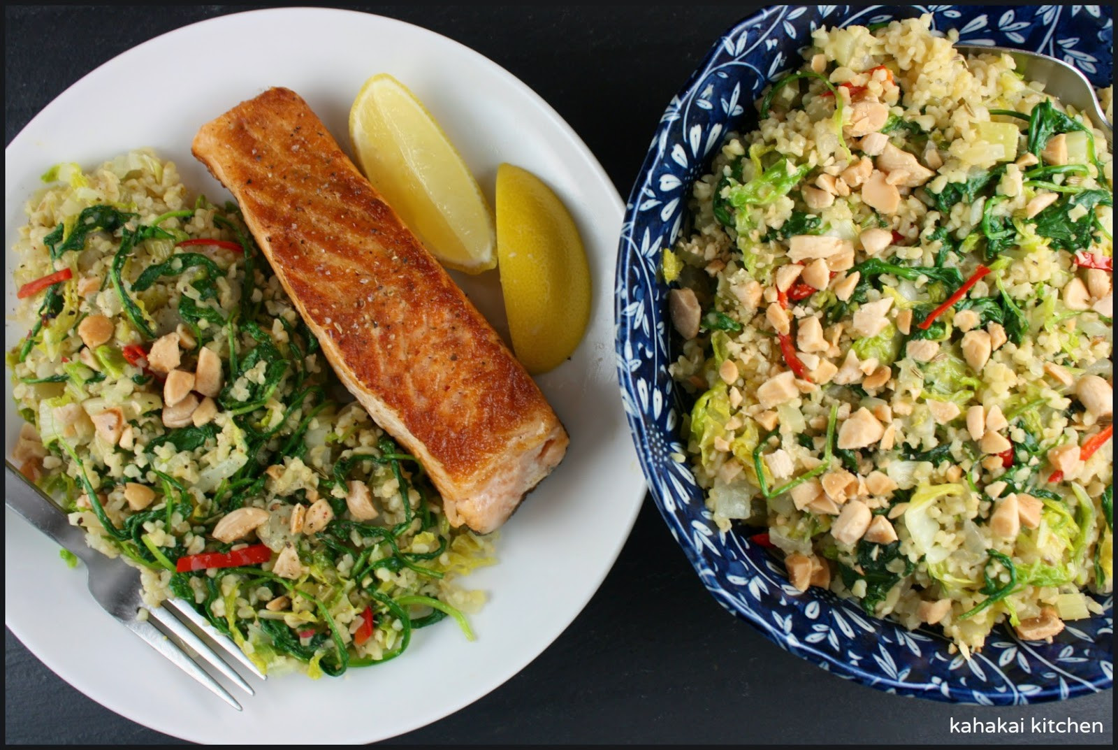Healthy Side Dishes For Salmon
 Kahakai Kitchen Freekeh with Greens Fennel and Chile A