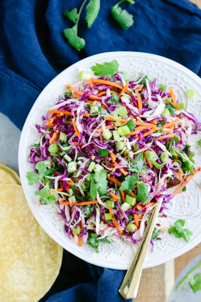 Healthy Side Dishes For Tacos
 Cilantro Lime Coleslaw For Tacos Sandwiches or a Side