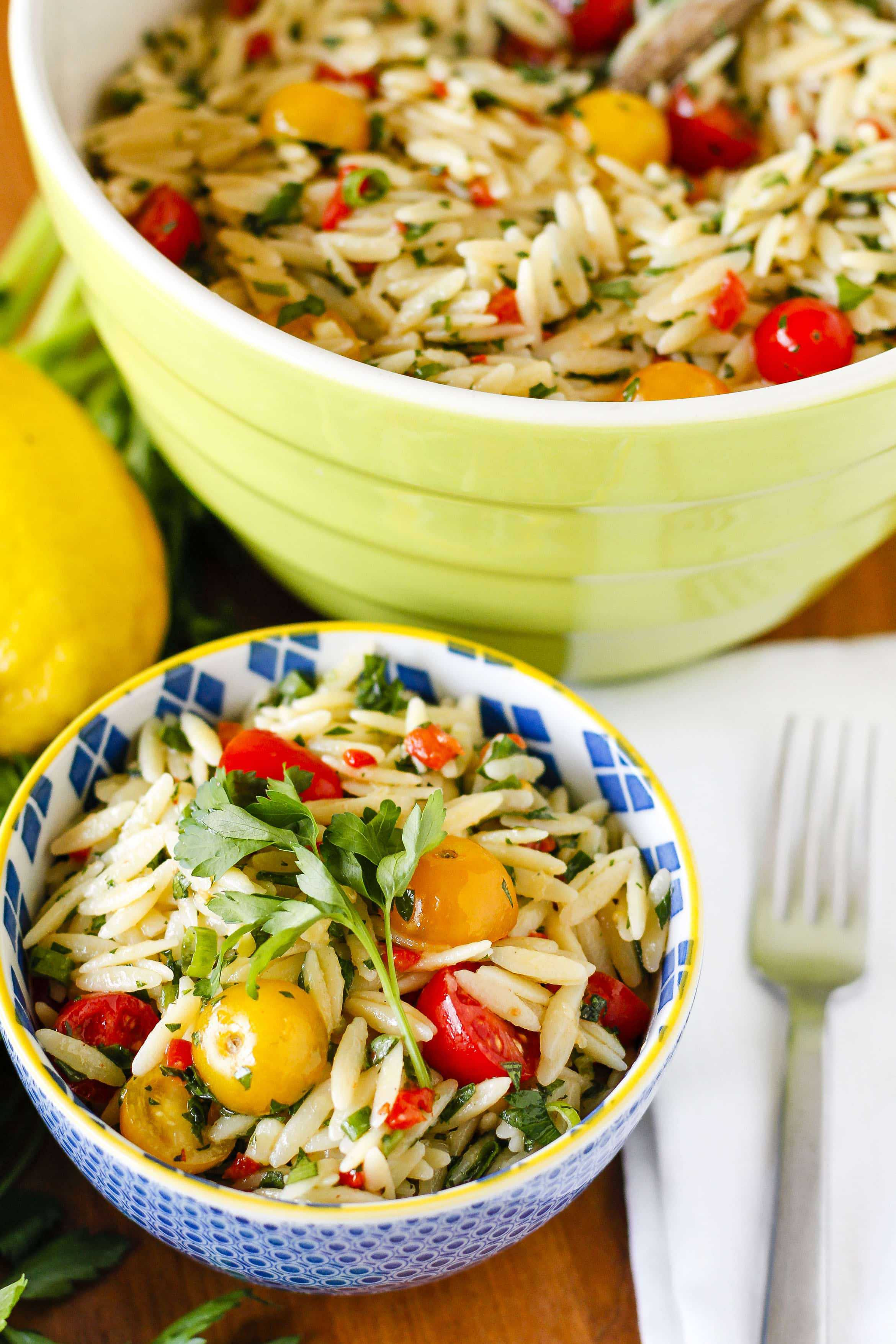 Healthy Side Salads
 Lemony Basil Orzo Salad Recipe Favorite Potluck Side