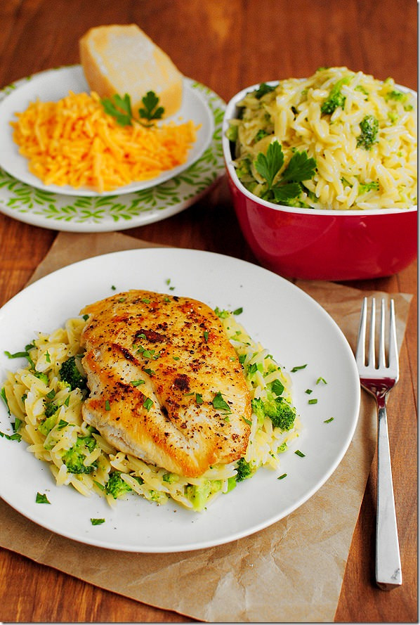 Healthy Sides For Baked Chicken
 Cheesy Broccoli Orzo Iowa Girl Eats