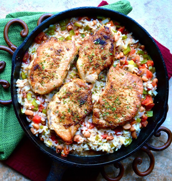 Healthy Sides For Pork Chops
 e Pan Pork Chops and Rice Maebells