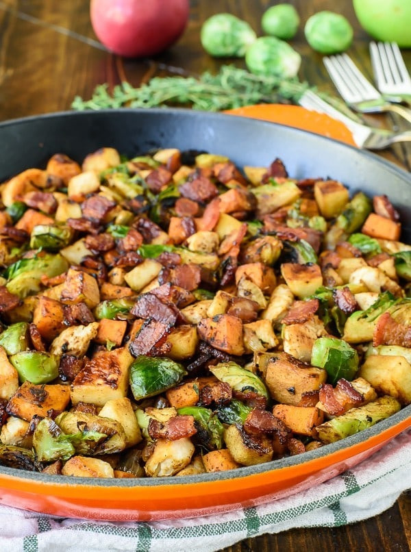 Healthy Skillet Dinners
 Chicken Skillet with Sweet Potatoes Apples and Brussels