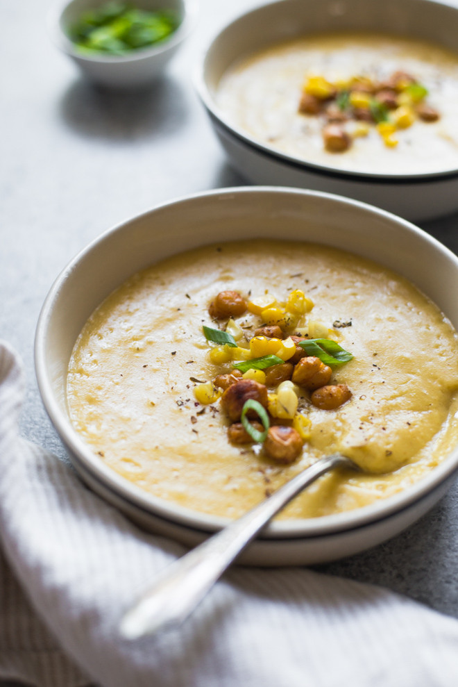 Healthy Slow Cooker Potato Soup
 Slow Cooker Corn & Potato Soup with Roasted Chickpeas