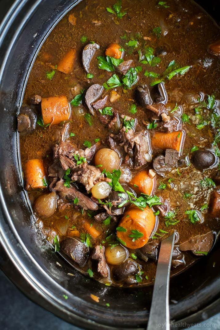 Healthy Slow Cooker Recipes Beef
 Slow Cooker Beef Bourguignon