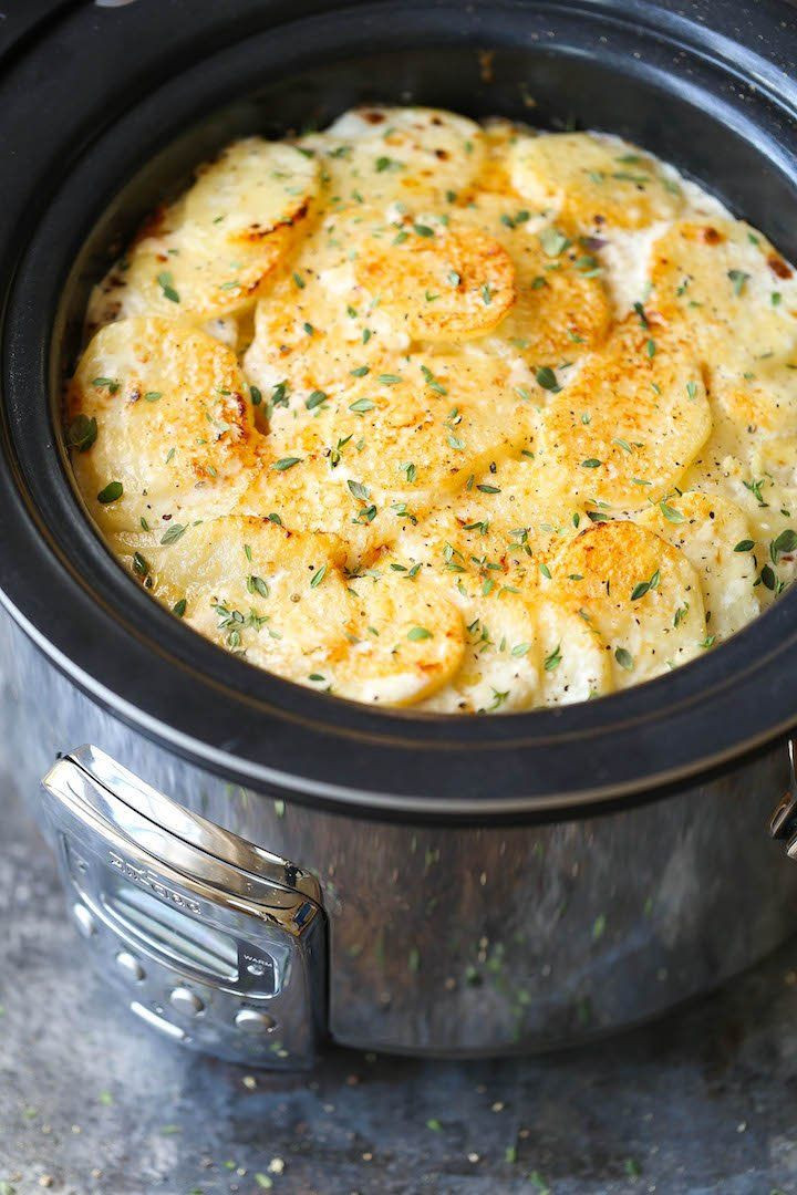 Healthy Slow Cooker Scalloped Potatoes
 234 best All About the Sides images on Pinterest
