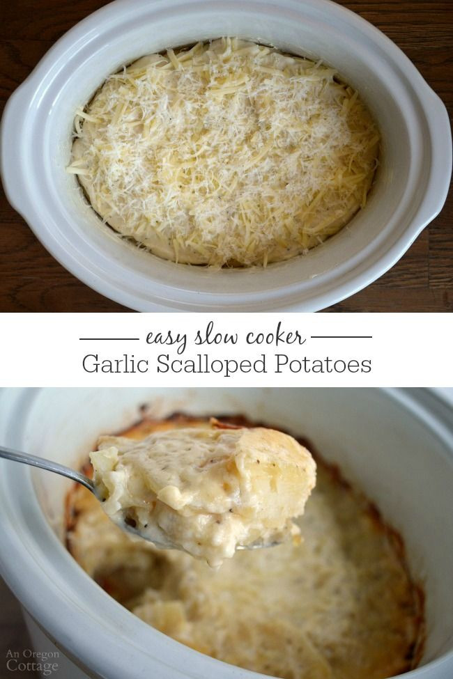 Healthy Slow Cooker Scalloped Potatoes
 Real Food Slow Cooker Cheesy Garlic Scalloped Potatoes