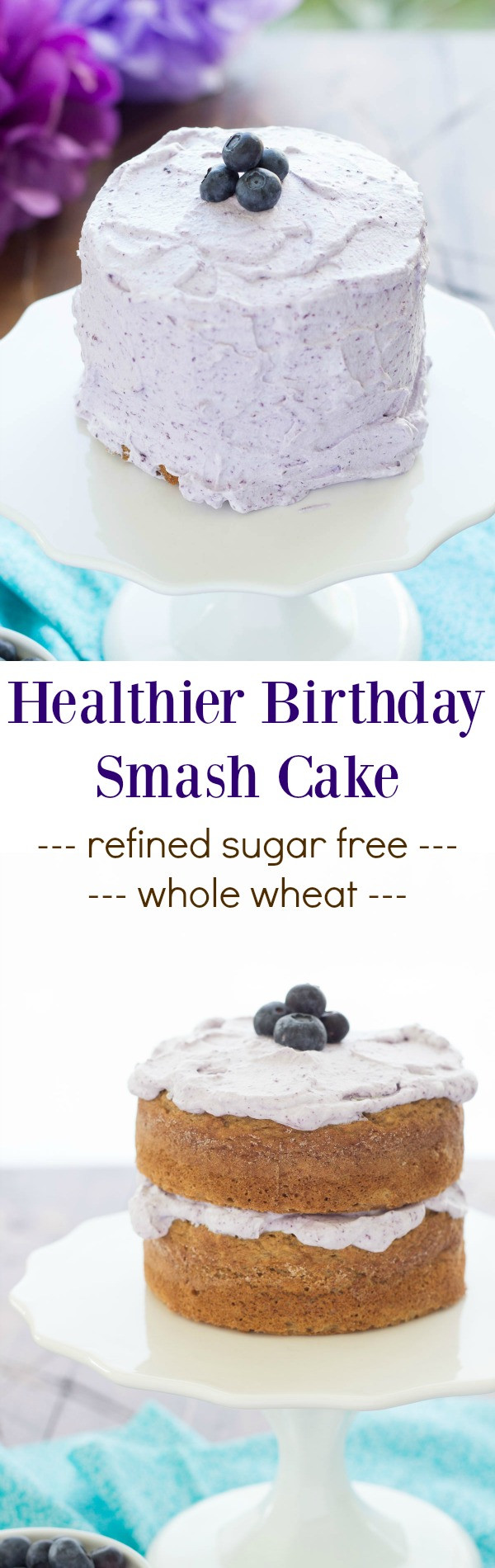 Healthy Smash Cake Recipe 1St Birthday
 Healthier Smash Cake Recipe Hannah s Purple Polka Dot 1st