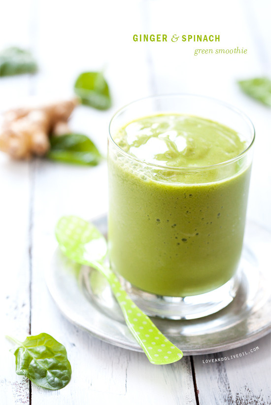 Healthy Smoothie Recipes With Spinach
 Ginger and Spinach Green Smoothie – Love and Olive Oil