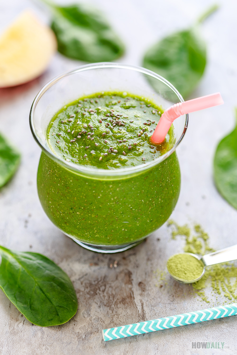 Healthy Smoothie Recipes With Spinach
 Matcha Green Tea Apple Smoothie with Spinach Recipe