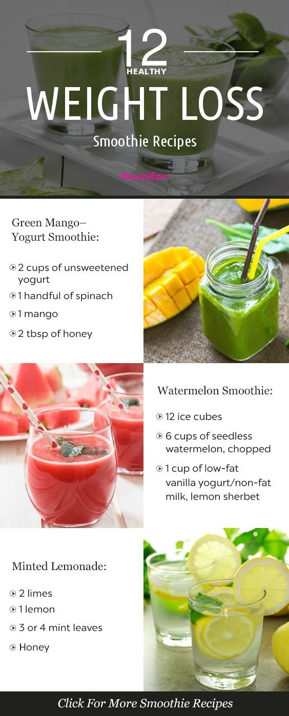 Healthy Smoothies To Lose Weight
 Top 12 Healthy Smoothie Recipes for Weight Loss ⋆ Food