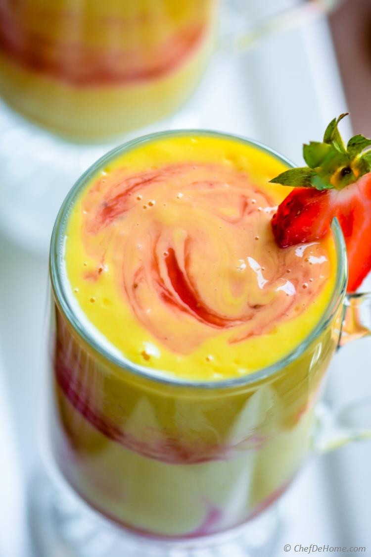 Healthy Smoothies With Yogurt
 Mango Strawberry Swirl Yogurt Smoothie Recipe