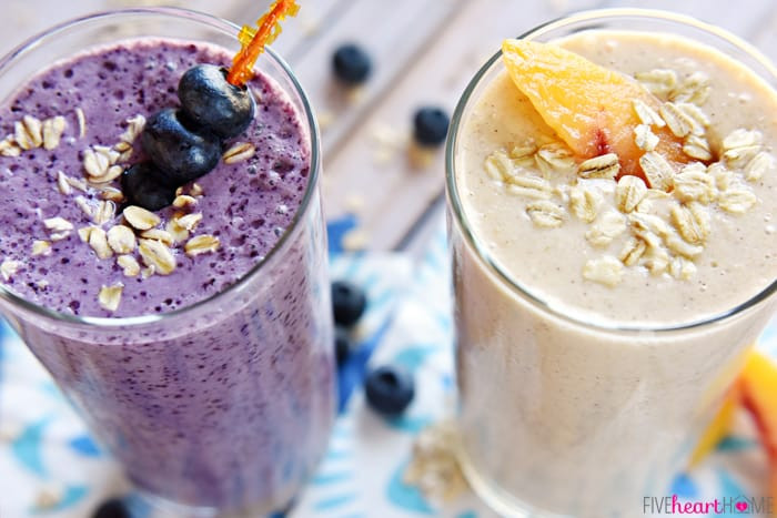 Healthy Smoothies With Yogurt
 Healthy Oat Smoothies Blueberry Muffin & Peach Cobbler